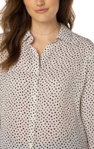 BUTTON UP WOVEN BLOUSE sold by Liverpool Jeans Company