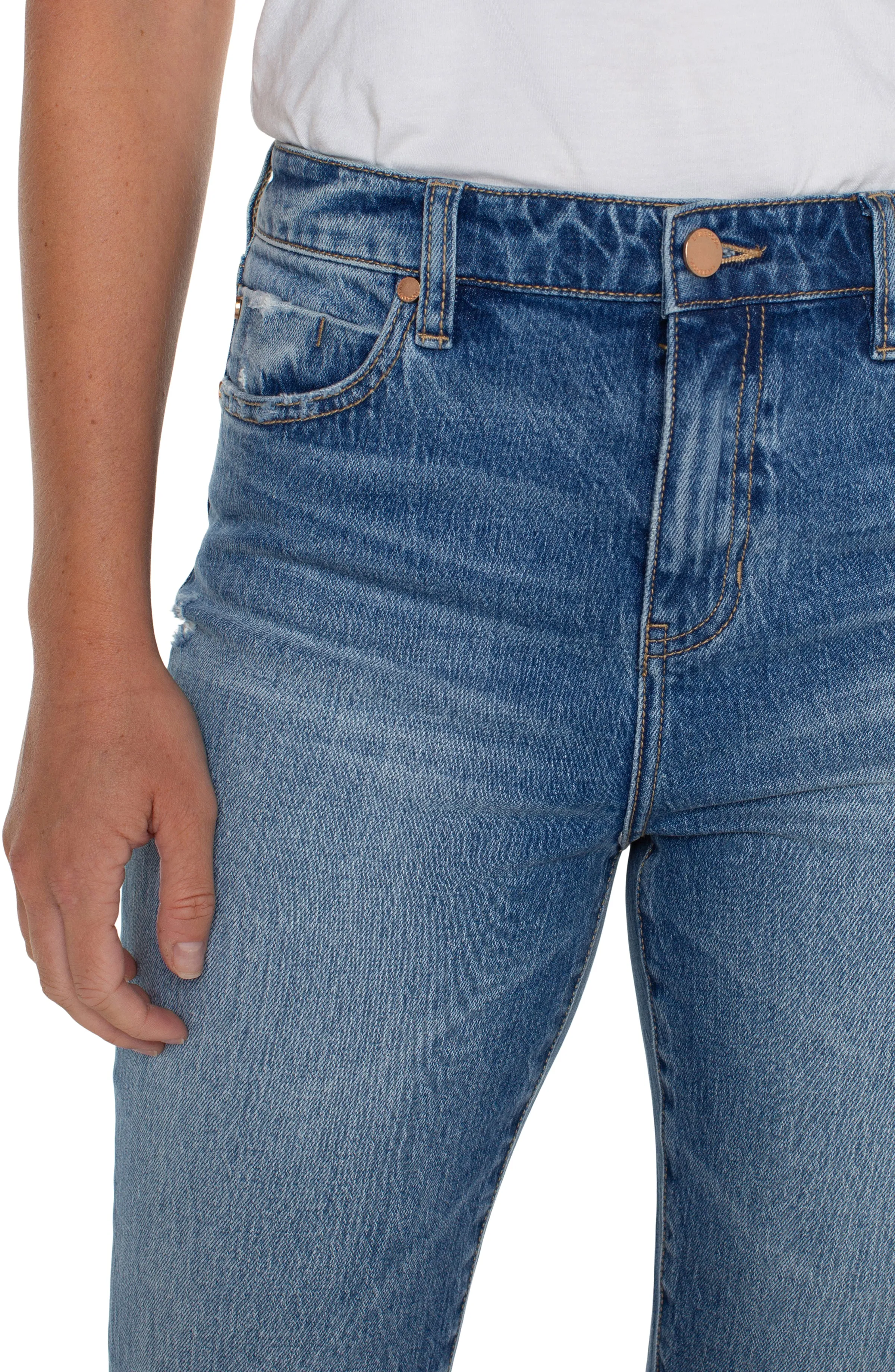 LIV HI-RISE NON-SKINNY SKINNY WITH FRAY HEM sold by Liverpool Jeans Company product image thumbnail 4