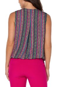 SLEEVELESS V-NECK DRAPE FRONT WOVEN TOP sold by Liverpool Jeans Company