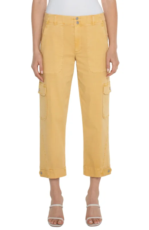UTILITY CARGO CROP WITH TAB HEM sold by Liverpool Jeans Company