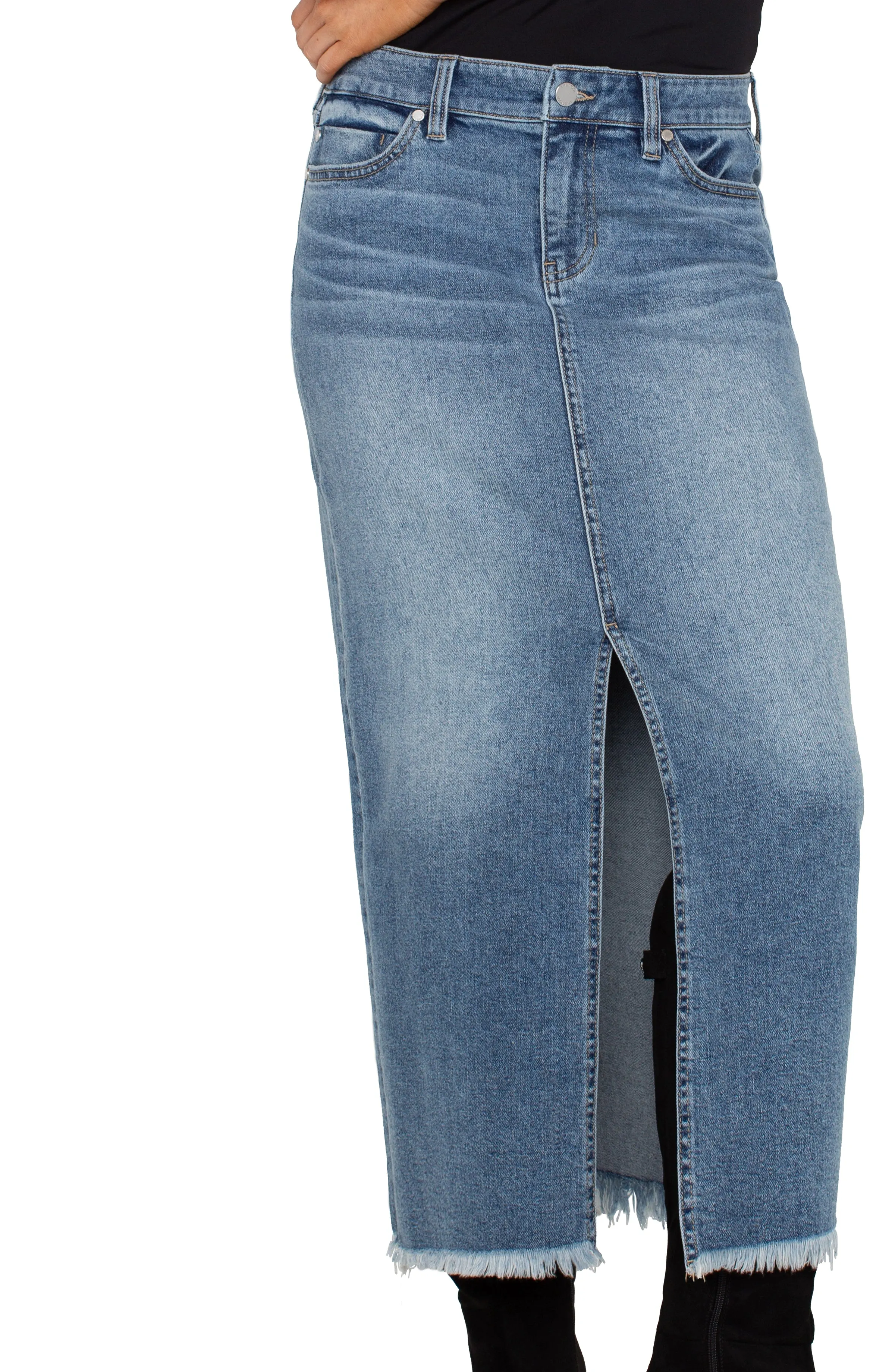 5-POCKET FRONT SLIT MAXI SKIRT sold by Liverpool Jeans Company product image thumbnail 3