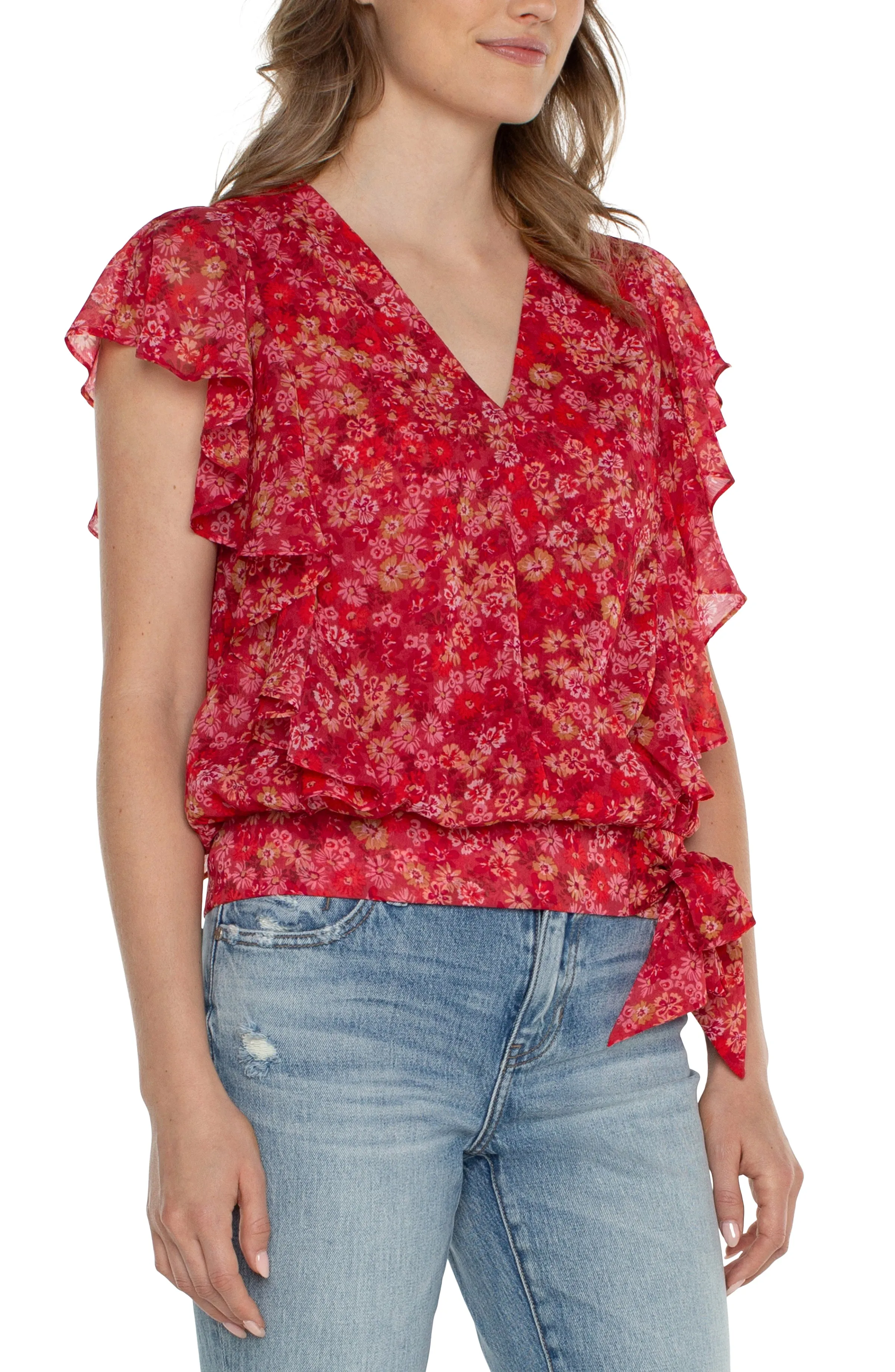 DRAPED FRONT TOP WITH WAIST TIE sold by Liverpool Jeans Company product image thumbnail 4