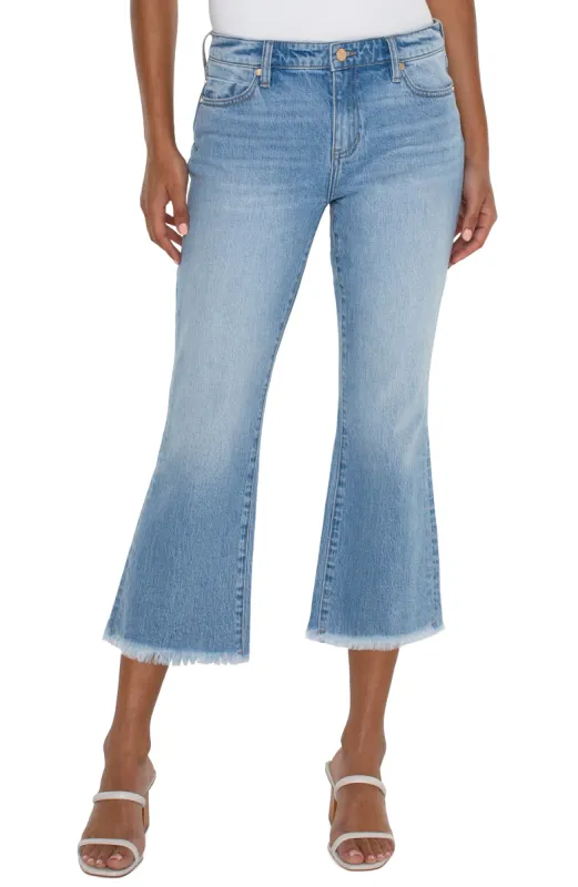 HANNAH CROP FLARE WITH FRAY HEM - ECO sold by Liverpool Jeans Company