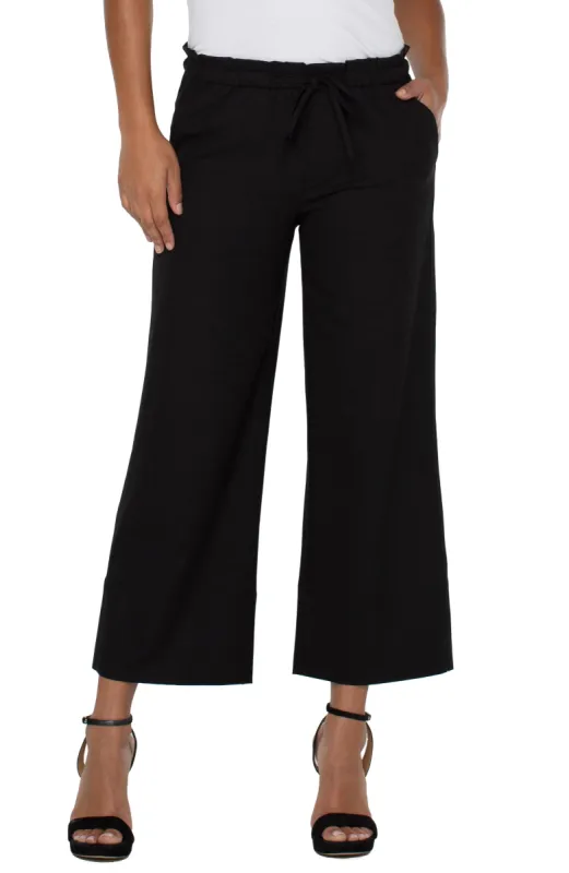 PETITE PULL-ON TIE WAIST WIDE LEG ANKLE sold by Liverpool Jeans Company