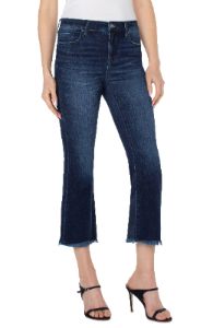 HANNAH CROP FLARE WITH FRAY HEM sold by Liverpool Jeans Company