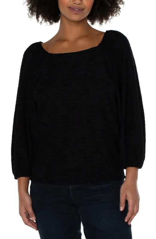 3/4 PUFF SLEEVE SQUARE NECK TOP sold by Liverpool Jeans Company