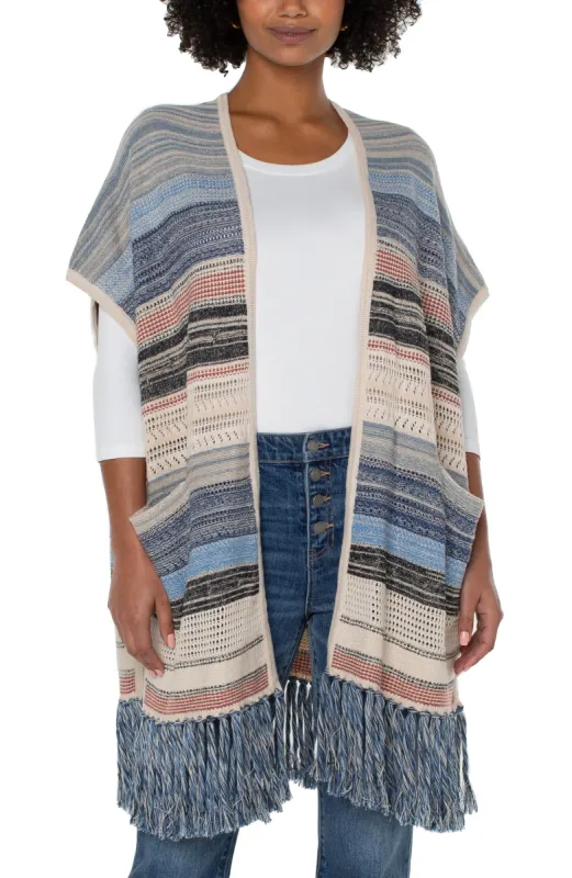 SLEEVELESS CARDIGAN SWEATER WTIH FRINGE sold by Liverpool Jeans Company