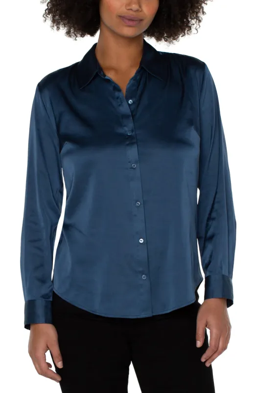 BUTTON UP WOVEN BLOUSE sold by Liverpool Jeans Company
