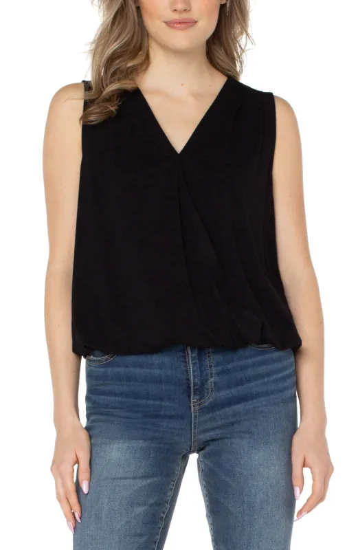 SLEEVELESS V-NECK DRAPE FRONT KNIT TOP sold by Liverpool Jeans Company