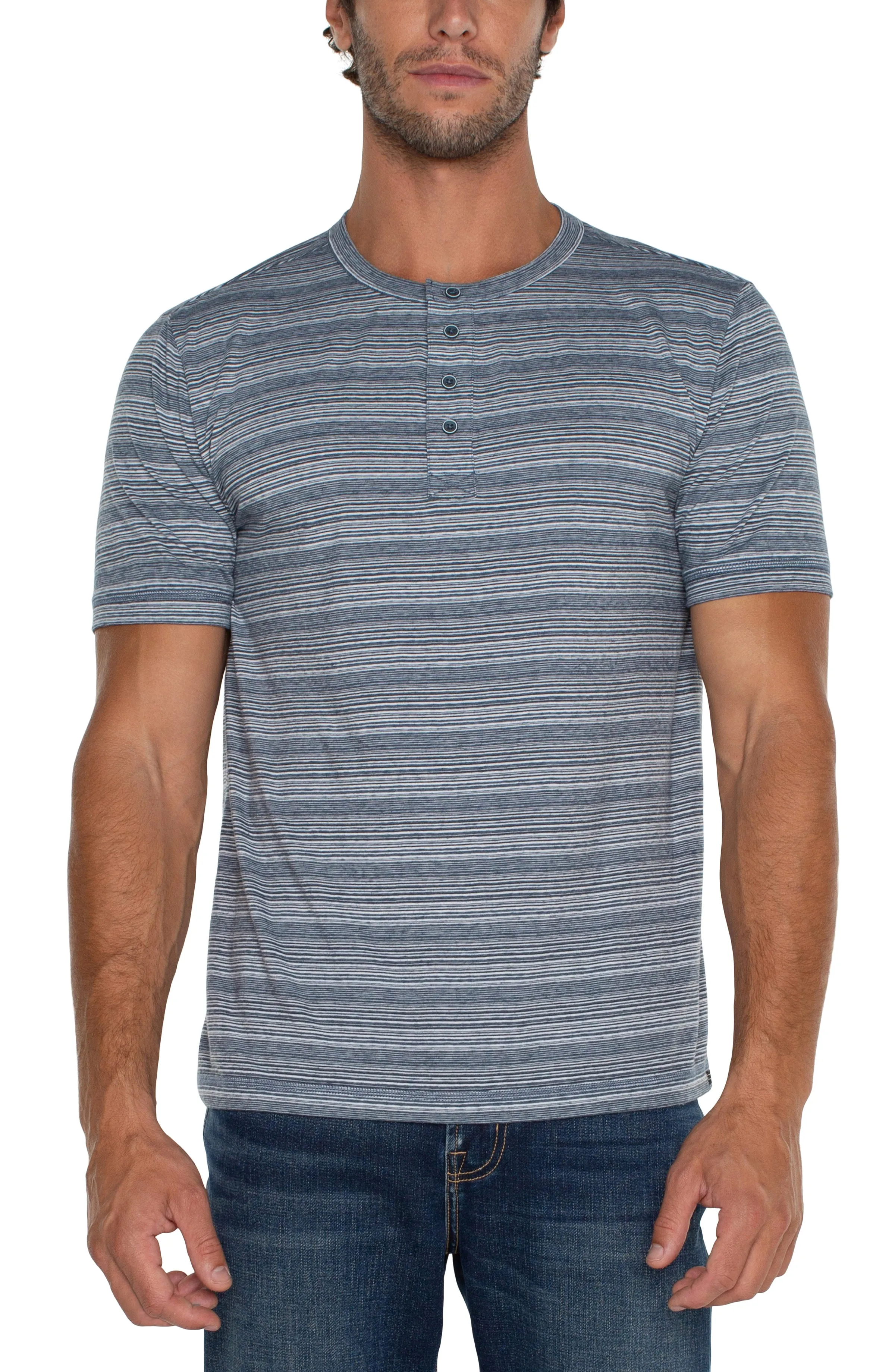 SHORT SLEEVE HENLEY sold by Liverpool Jeans Company
