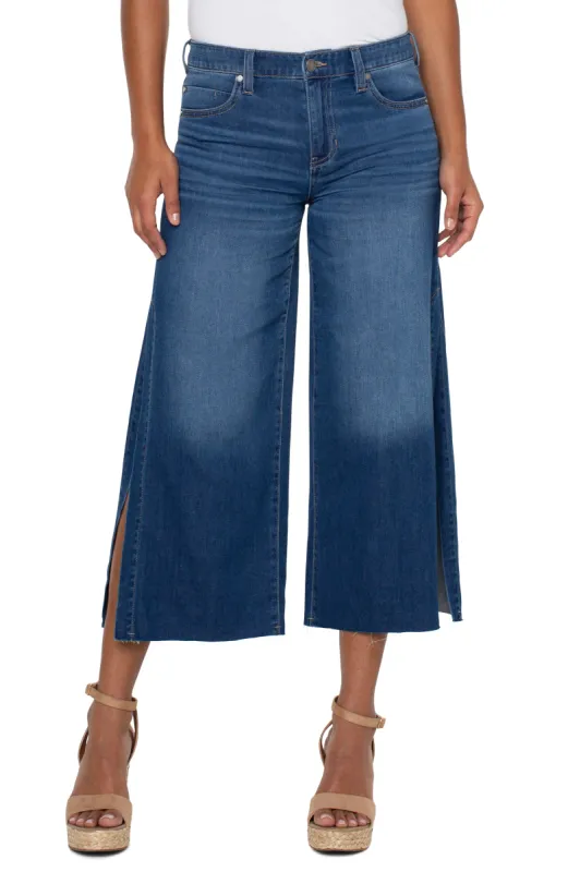 WIDE LEG JEAN WITH HIGH SLIT sold by Liverpool Jeans Company