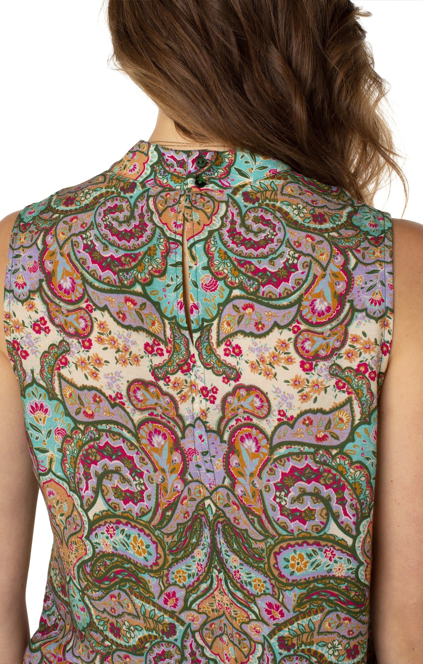 MOCK NECK SLIT FRONT SLEEVELESS TOP sold by Liverpool Jeans Company product image thumbnail 4