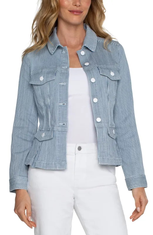 PEPLUM DENIM JACKET sold by Liverpool Jeans Company