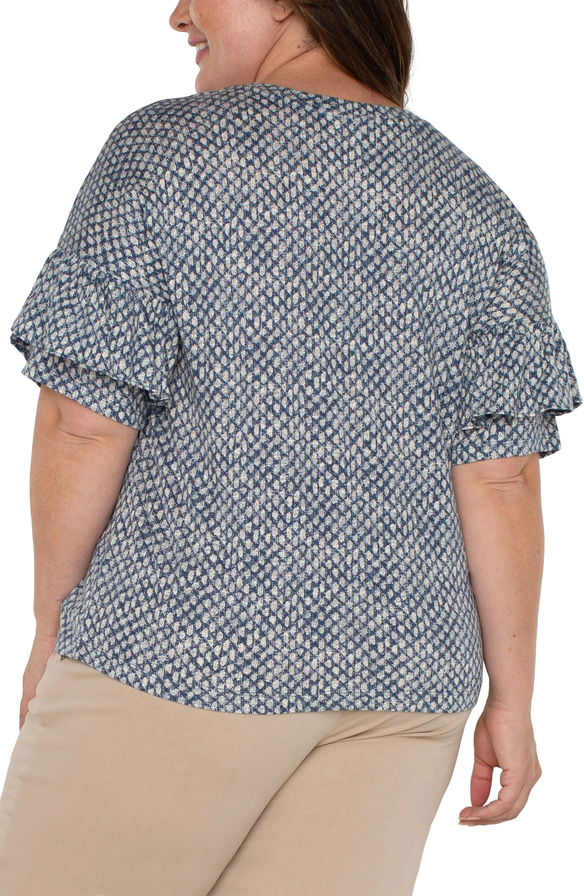 1/2 SLEEVE DROP SHOULDER WITH RUFFLE sold by Liverpool Jeans Company product image thumbnail 2