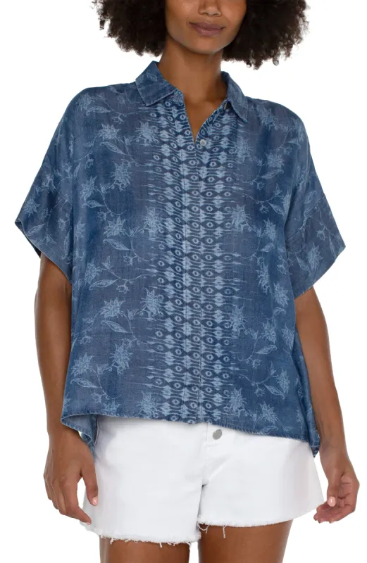 PETITE COLLARED CAMP SHIRT sold by Liverpool Jeans Company