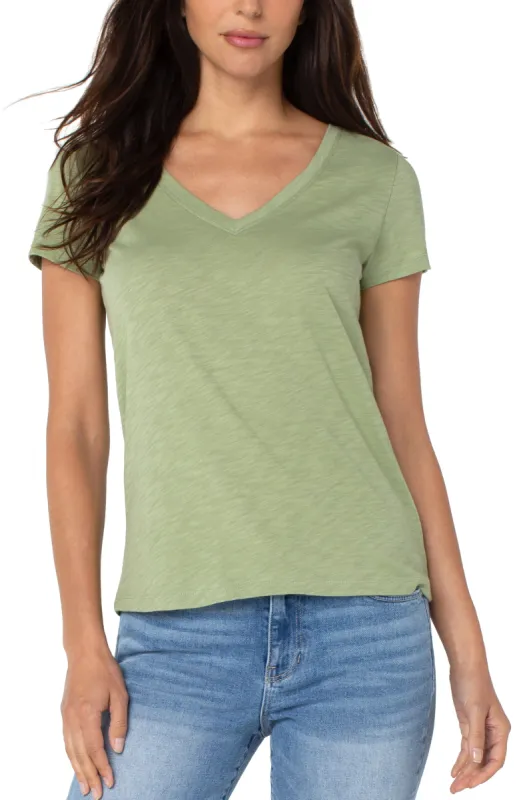 SLIM FIT V-NECK SLUB KNIT TEE sold by Liverpool Jeans Company