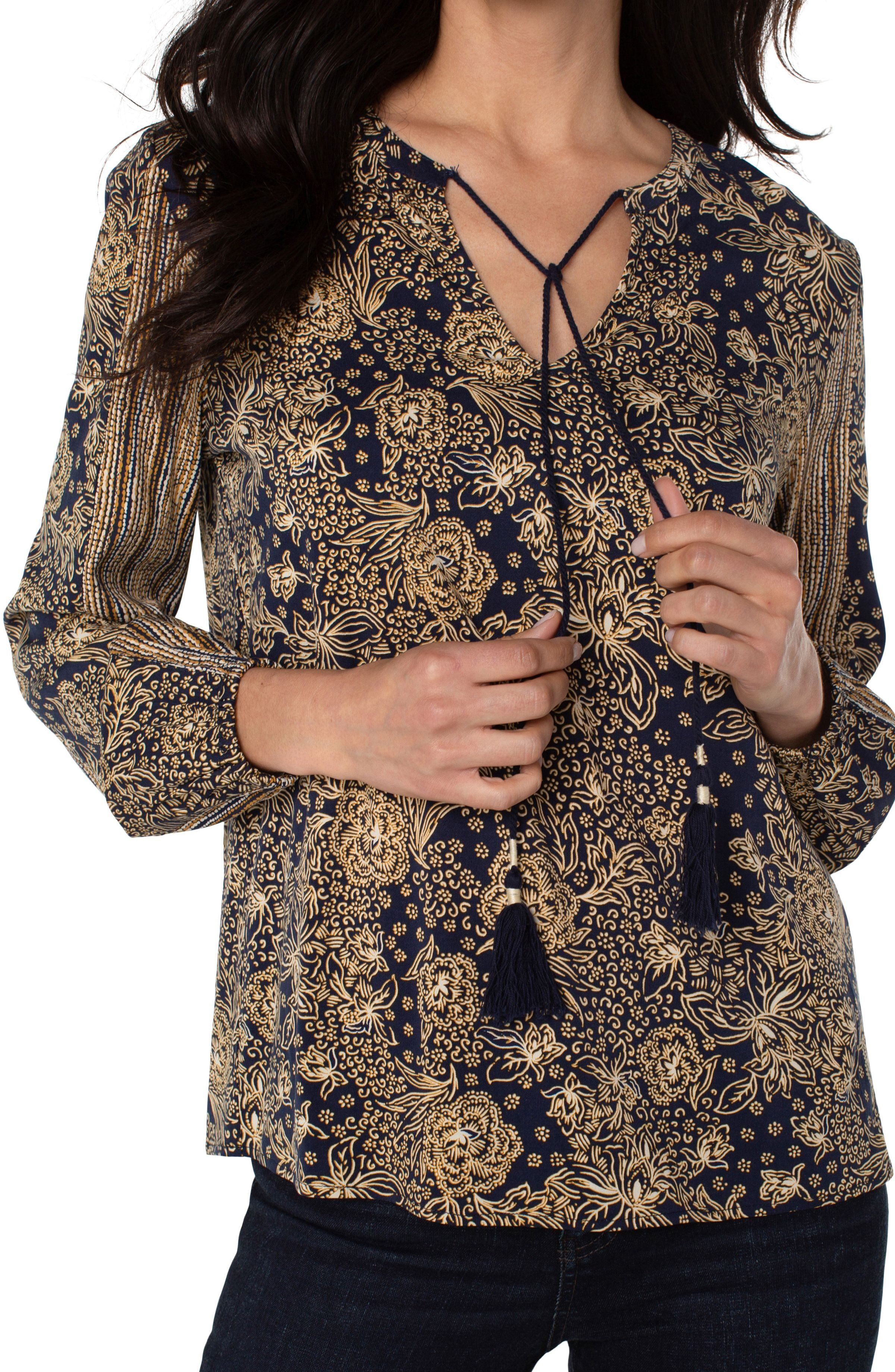 TIE FRONT POPOVER BLOUSE sold by Liverpool Jeans Company product image thumbnail 3