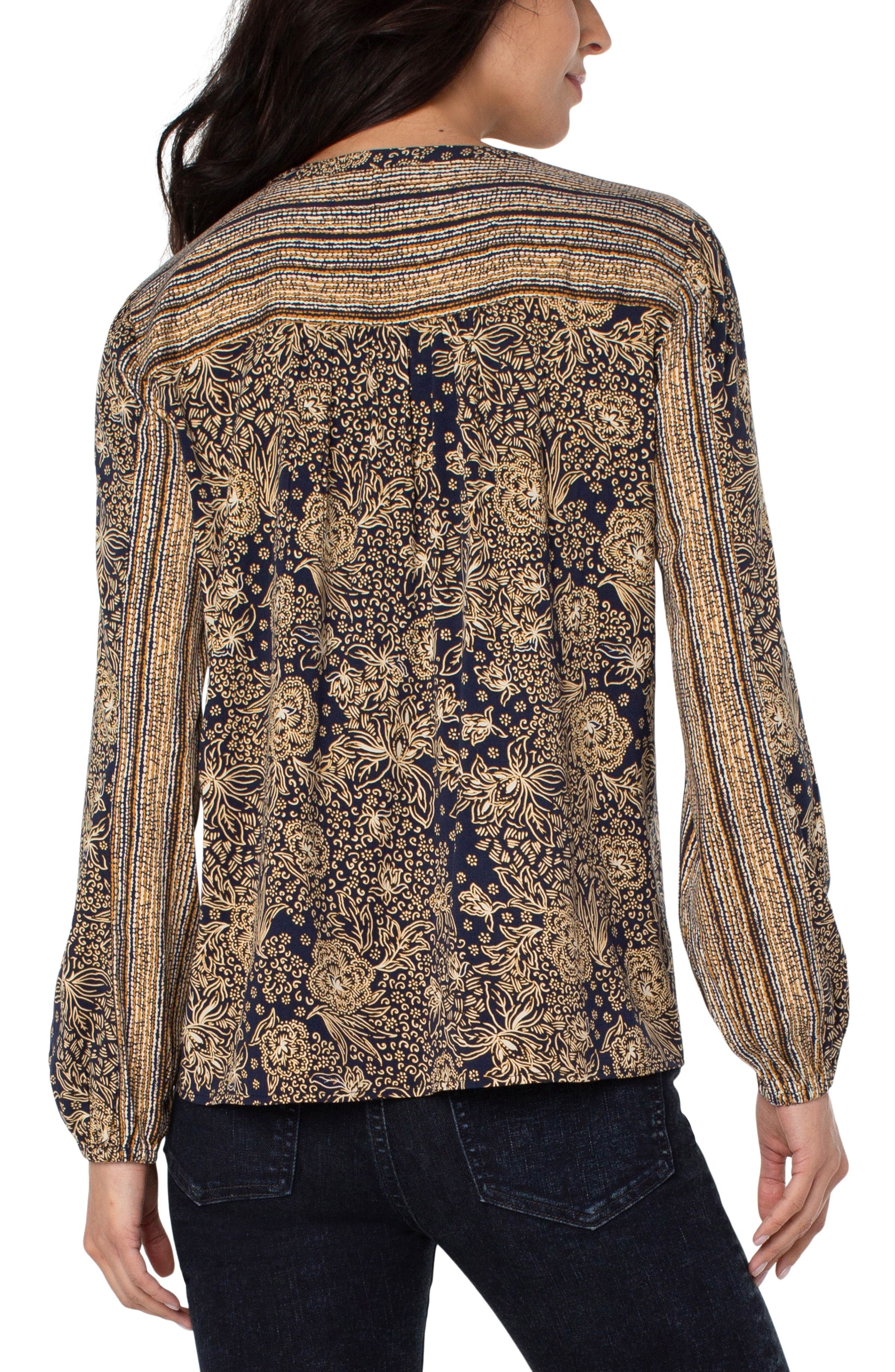 TIE FRONT POPOVER BLOUSE sold by Liverpool Jeans Company product image thumbnail 2