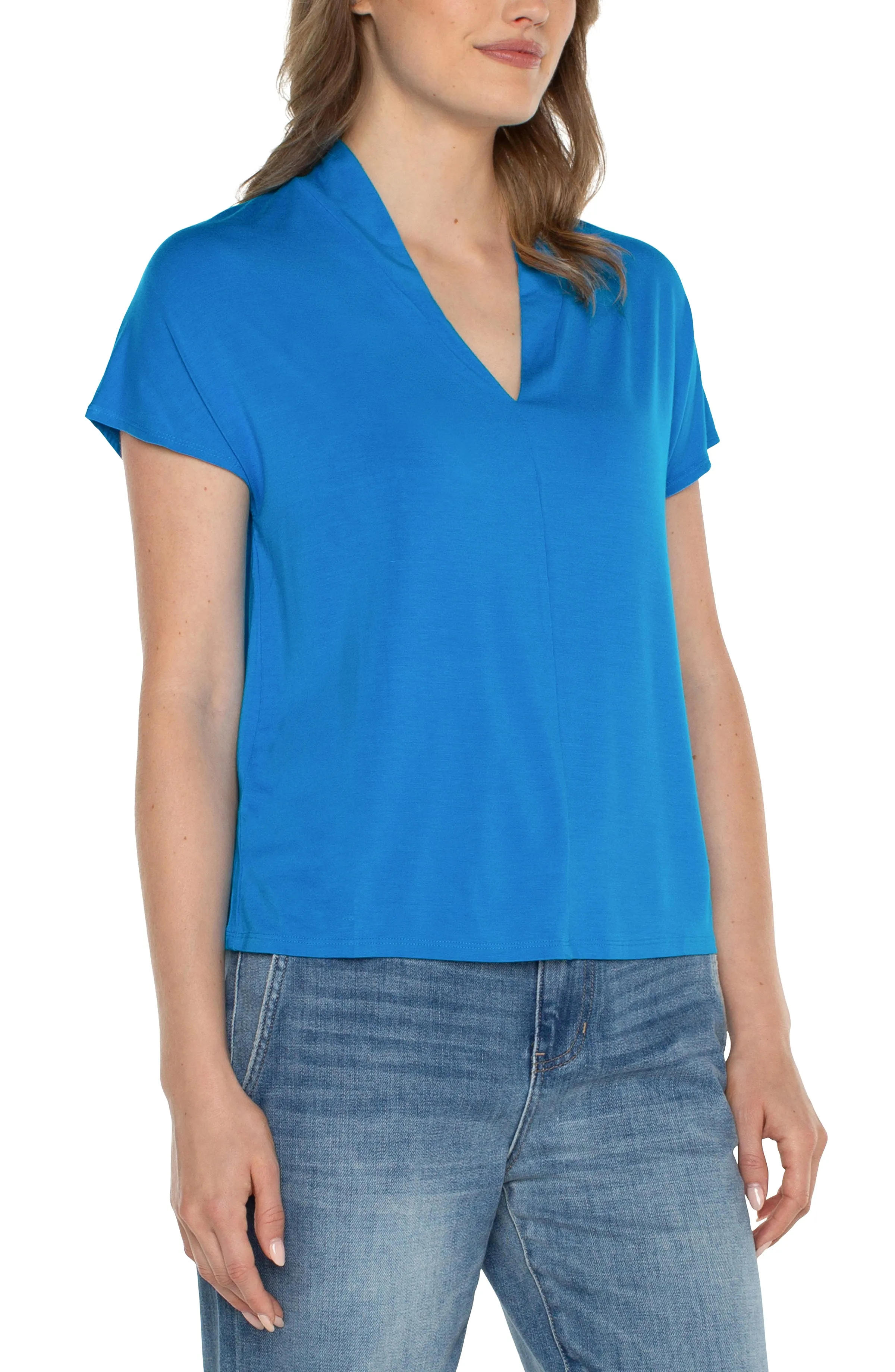 DOLMAN SLEEVE KNIT TOP WITH SHAWL COLLAR sold by Liverpool Jeans Company product image thumbnail 3
