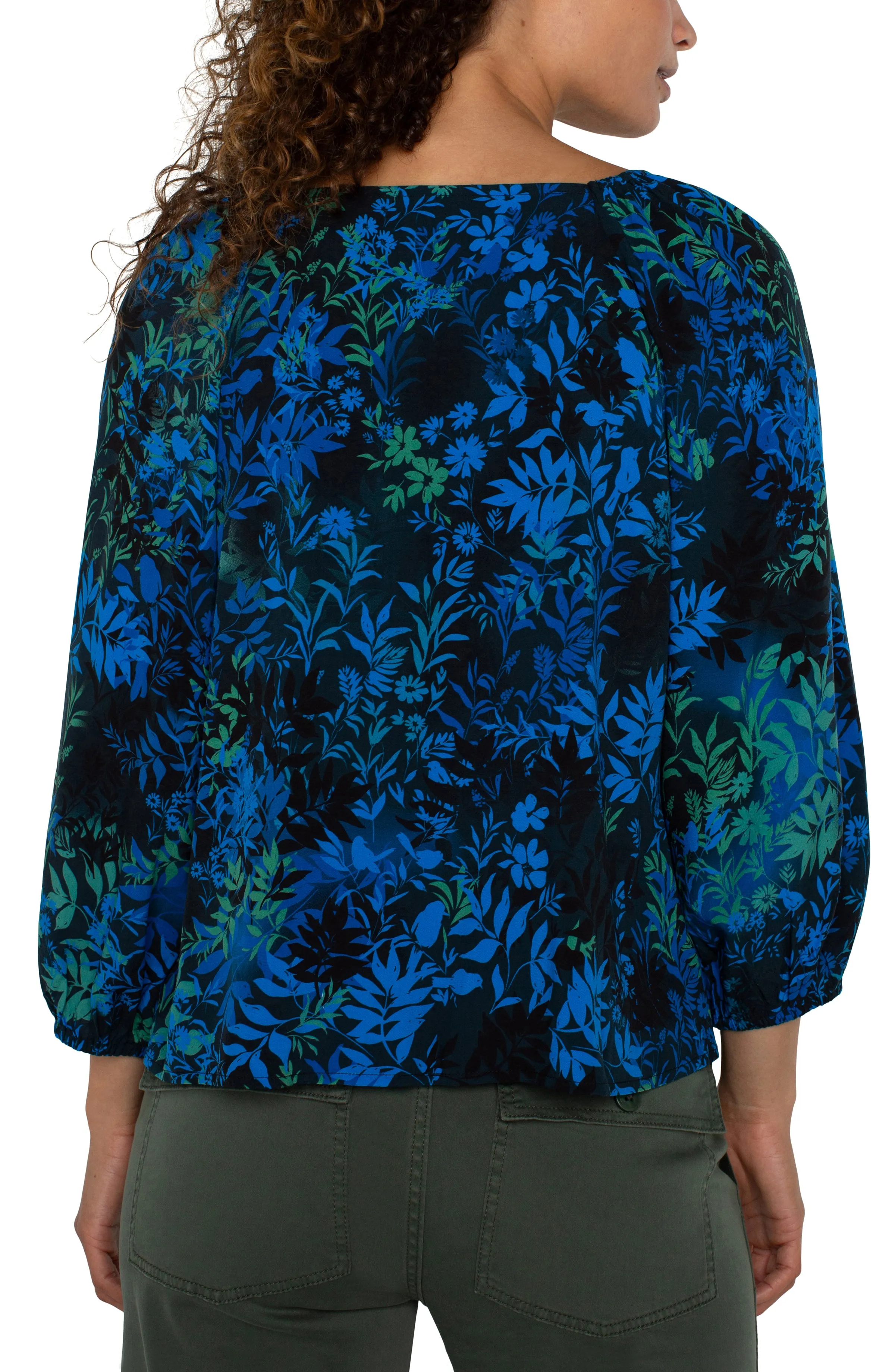 PETITE 3/4 SLEEVE SWEETHEART NECK WOVEN BLOUSE sold by Liverpool Jeans Company product image thumbnail 2