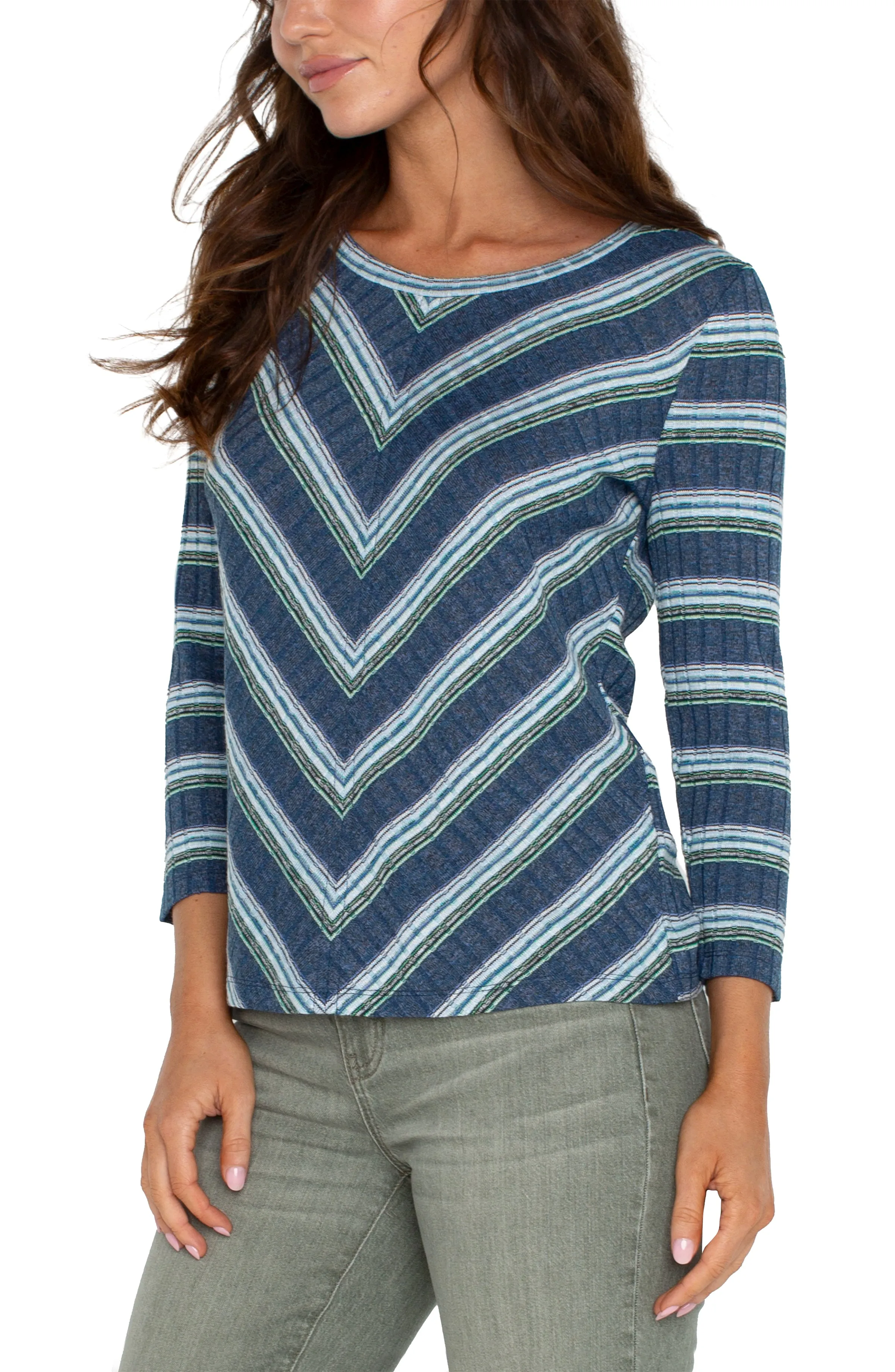 PETITE 3/4 SLEEVE SCOOP NECK KNIT TOP sold by Liverpool Jeans Company product image thumbnail 4