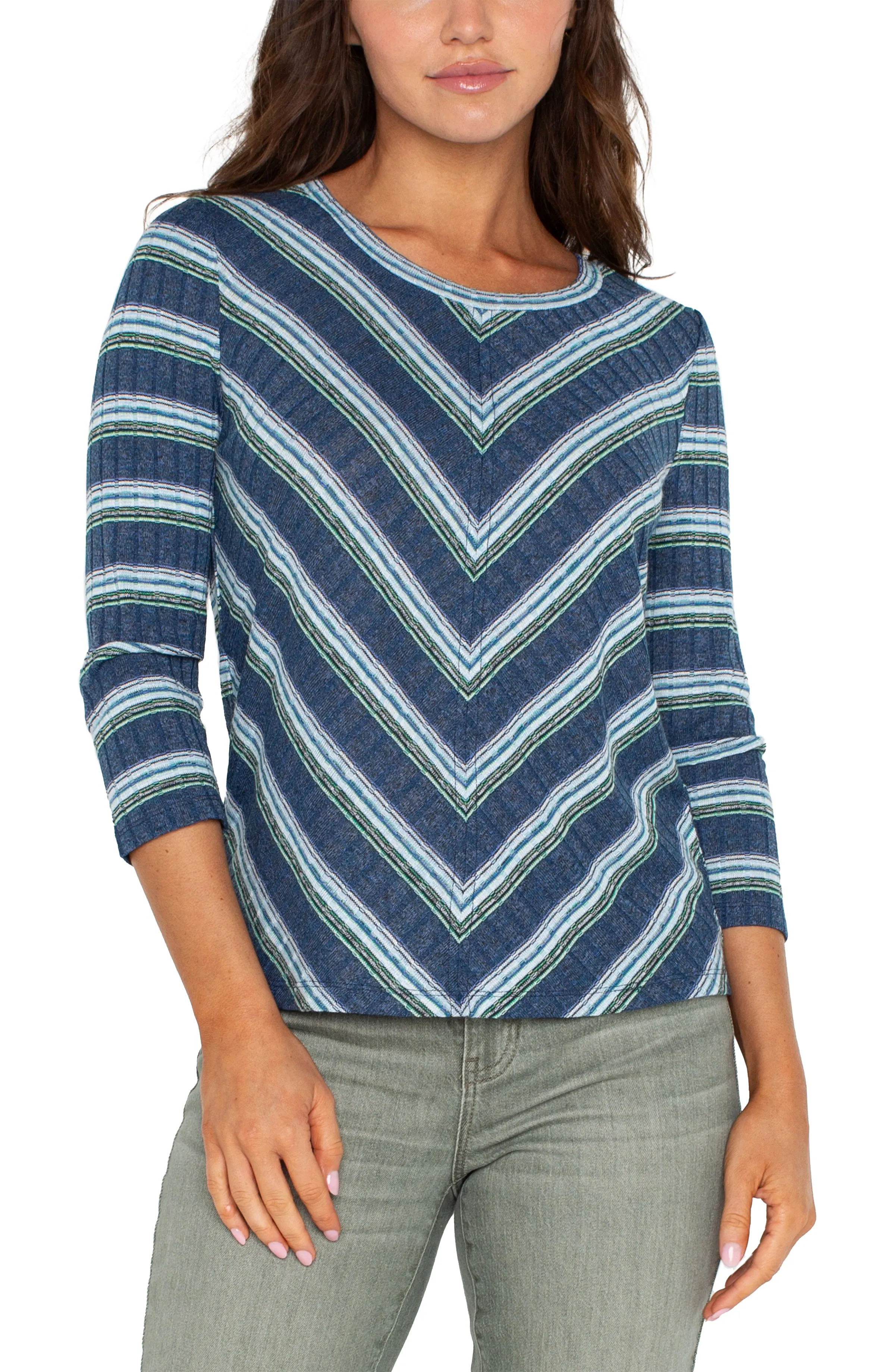 PETITE 3/4 SLEEVE SCOOP NECK KNIT TOP sold by Liverpool Jeans Company
