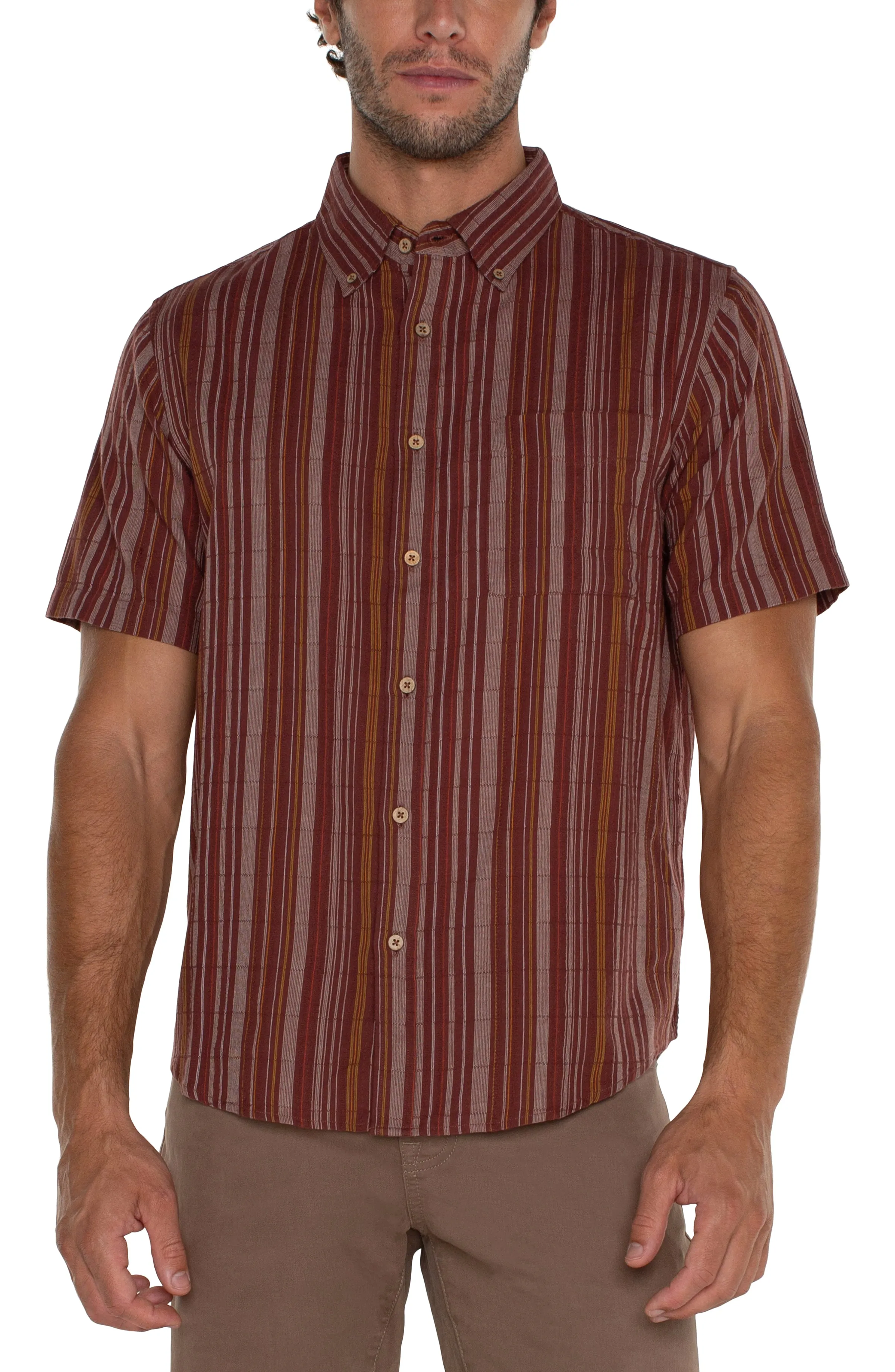 BUTTON UP SHORT SLEEVE SHIRT sold by Liverpool Jeans Company