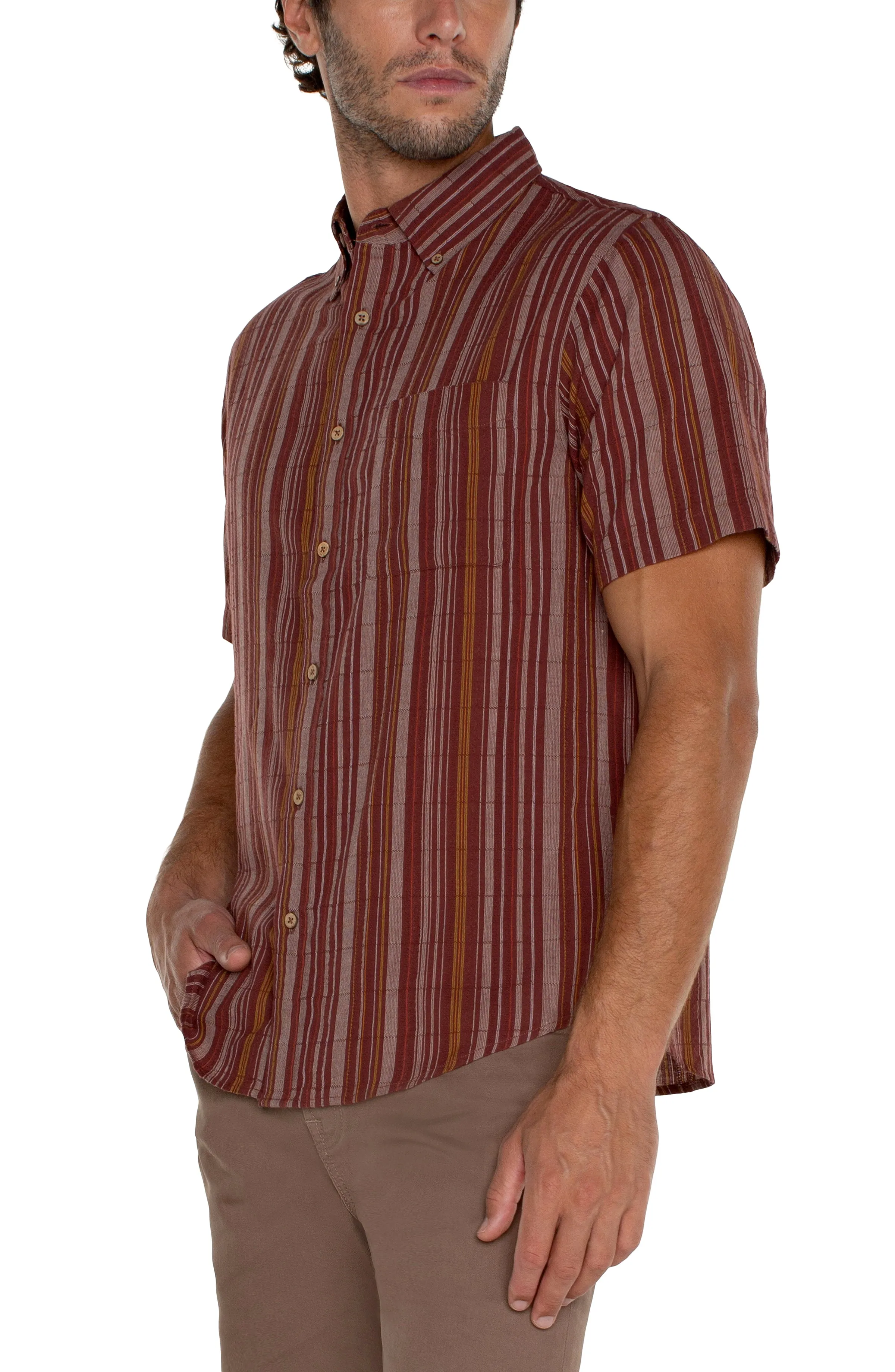 BUTTON UP SHORT SLEEVE SHIRT sold by Liverpool Jeans Company product image thumbnail 5