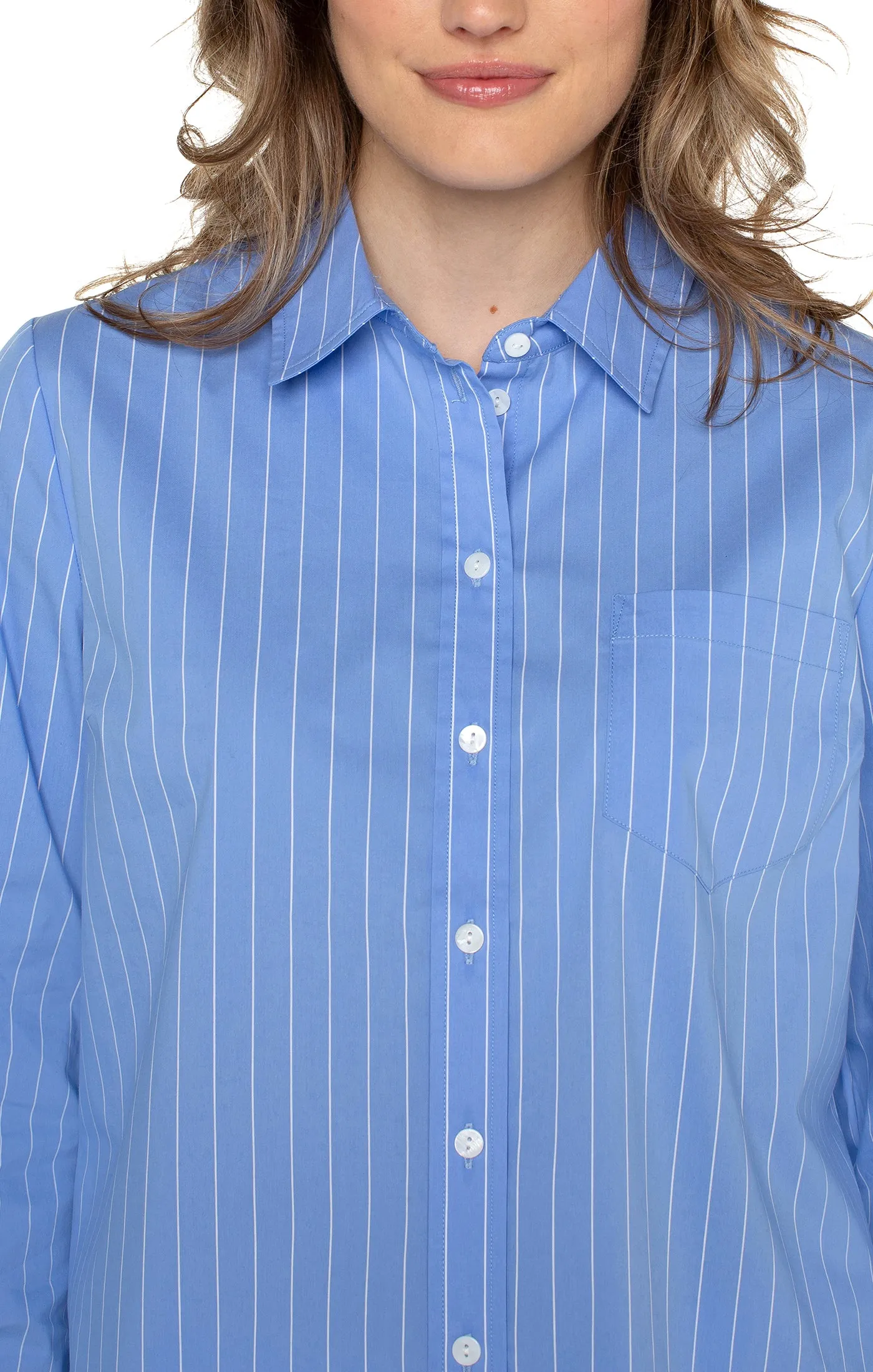 CLASSIC BUTTON FRONT POPLIN SHIRT sold by Liverpool Jeans Company product image thumbnail 4