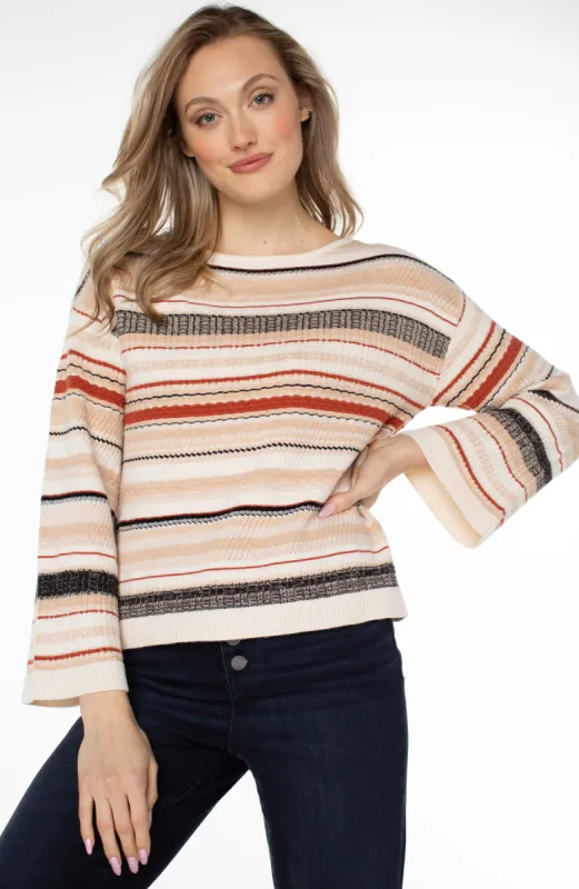 BOAT NECK TEXTURED STRIPED SWEATER sold by Liverpool Jeans Company