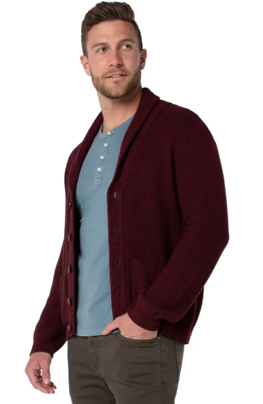 BIRDSEYE STITCH SHAWL COLLAR CARDIGAN sold by Liverpool Jeans Company