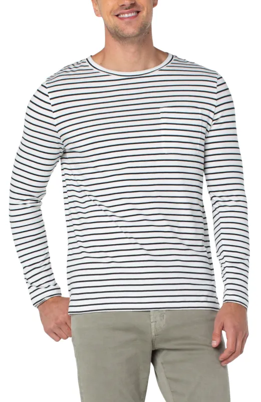 STRIPED LONG SLEEVE TEE made by Liverpool Jeans Company