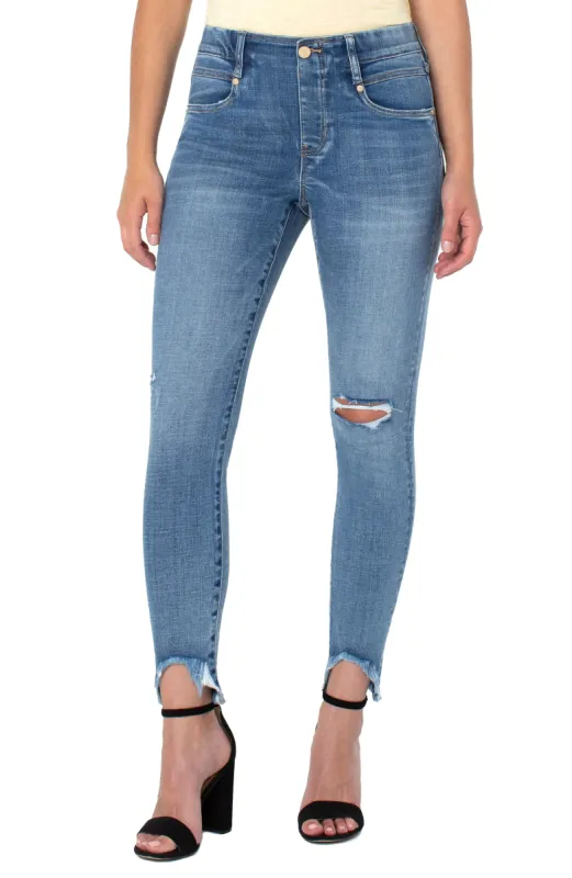 THE GIA GLIDER® SKINNY WITH CURVED FRAY HEM sold by Liverpool Jeans Company