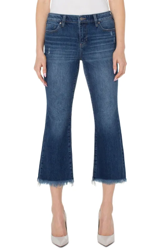 HANNAH CROP FLARE WITH FRAY HEM sold by Liverpool Jeans Company