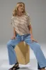 Ava Striped Tee - Camel Stripe sold by LNA