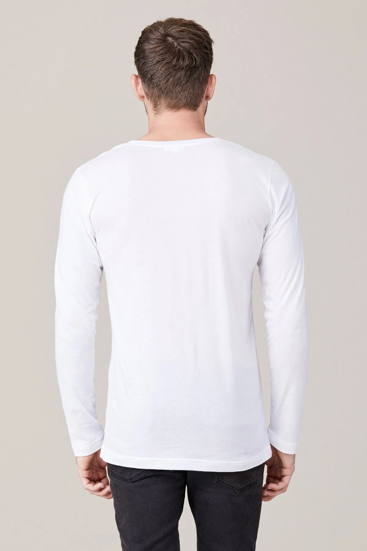 Men's Long Sleeve Button Henley - White sold by LNA product image thumbnail 3
