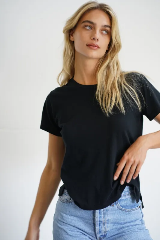Essential Cotton Mason Crew - Black sold by LNA