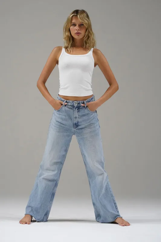 Timeless Ribbed Tank - White made by LNA