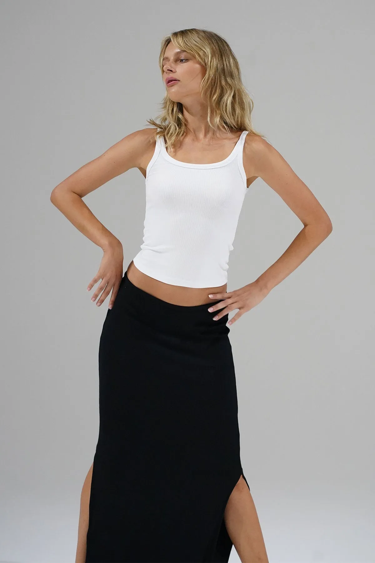 Timeless Ribbed Tank - White sold by LNA product image thumbnail 5