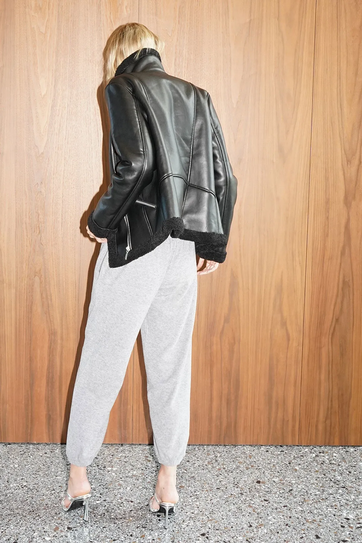 Jace Seamed Brushed Jogger - Heather Shadow Grey sold by LNA product image thumbnail 3