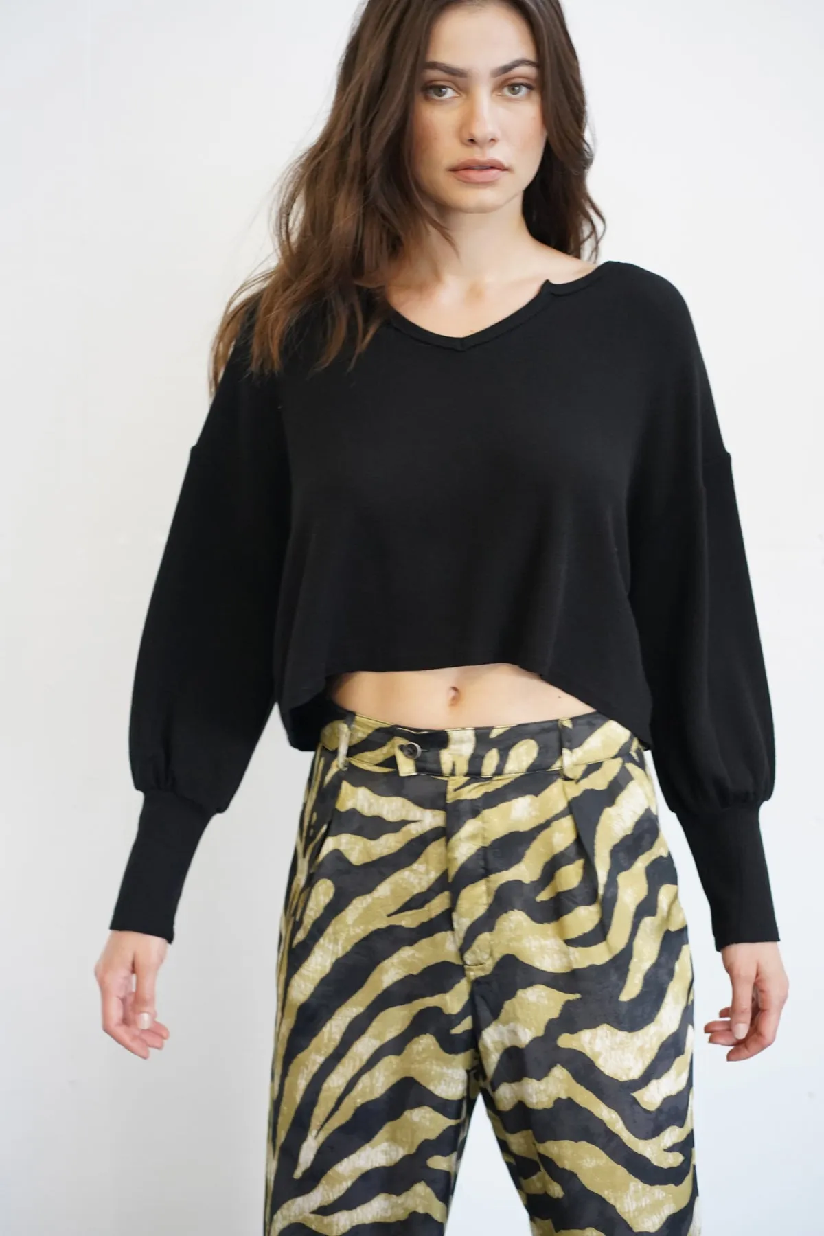 Salma Waffle Top - Black sold by LNA product image thumbnail 3