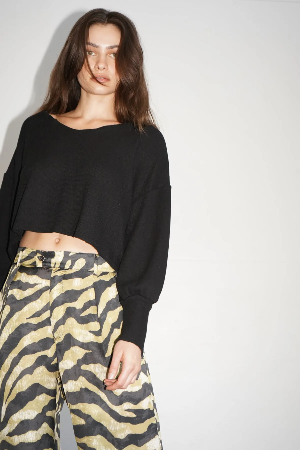 Salma Waffle Top - Black sold by LNA