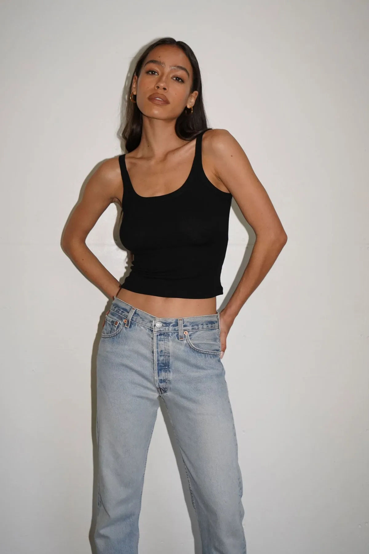 Timeless Ribbed Tank - Black sold by LNA product image thumbnail 3