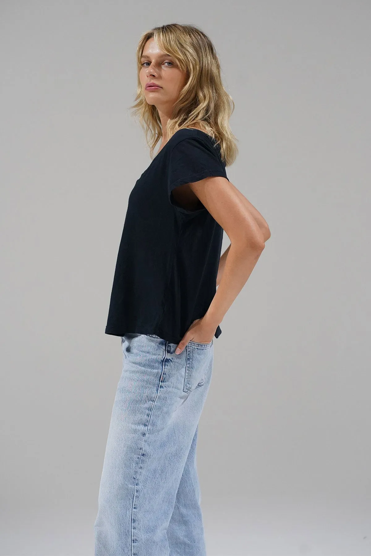 Kaden Cotton V Neck - Black sold by LNA product image thumbnail 2