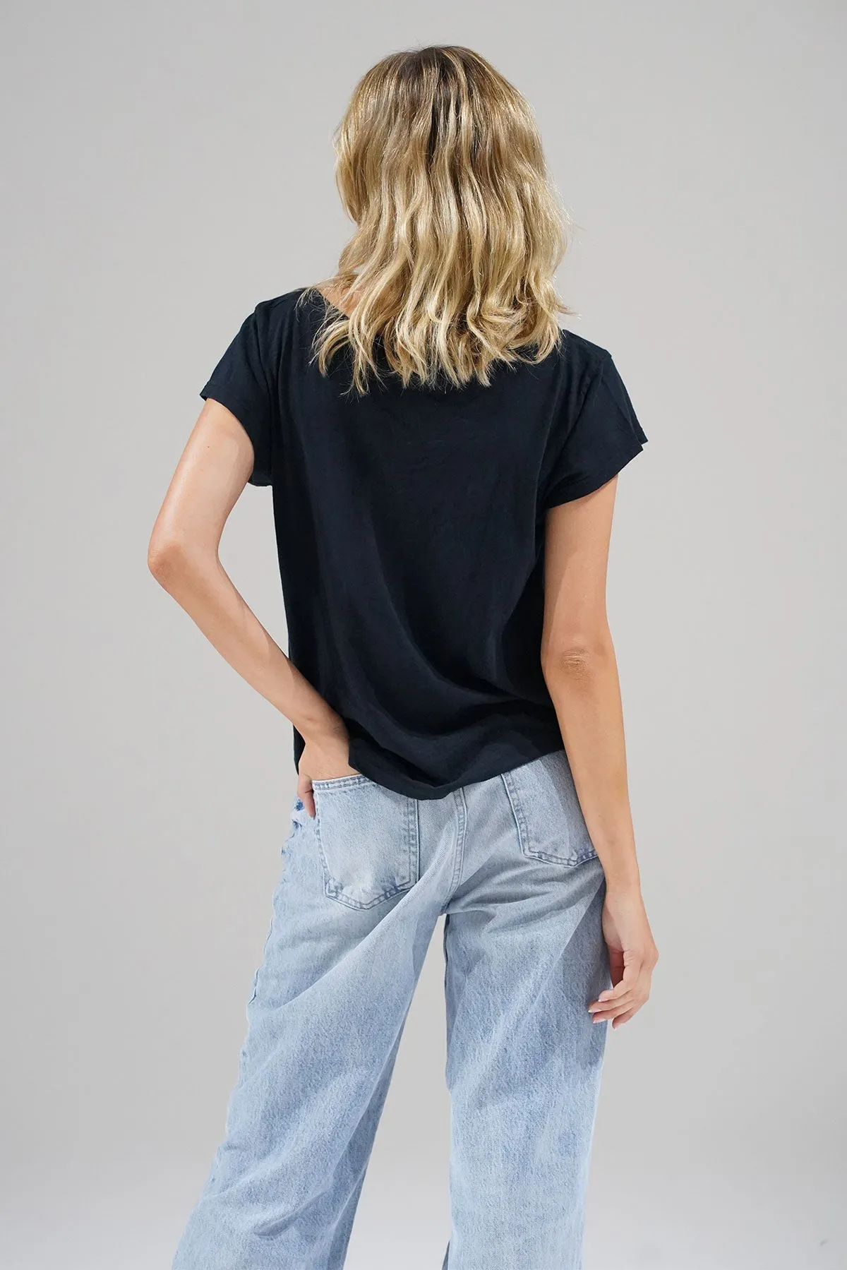 Kaden Cotton V Neck - Black sold by LNA product image thumbnail 5