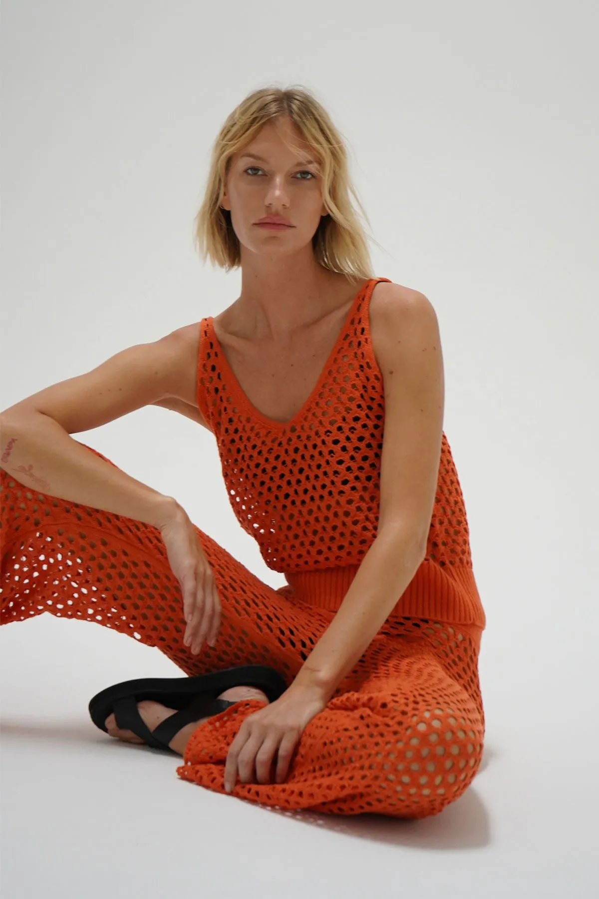 Mavi Open Knit Tank - Summer Coral sold by LNA product image thumbnail 2