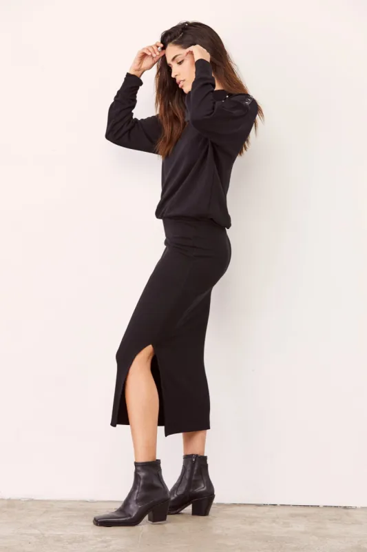 Kate Heavy Rib Skirt - Black sold by LNA