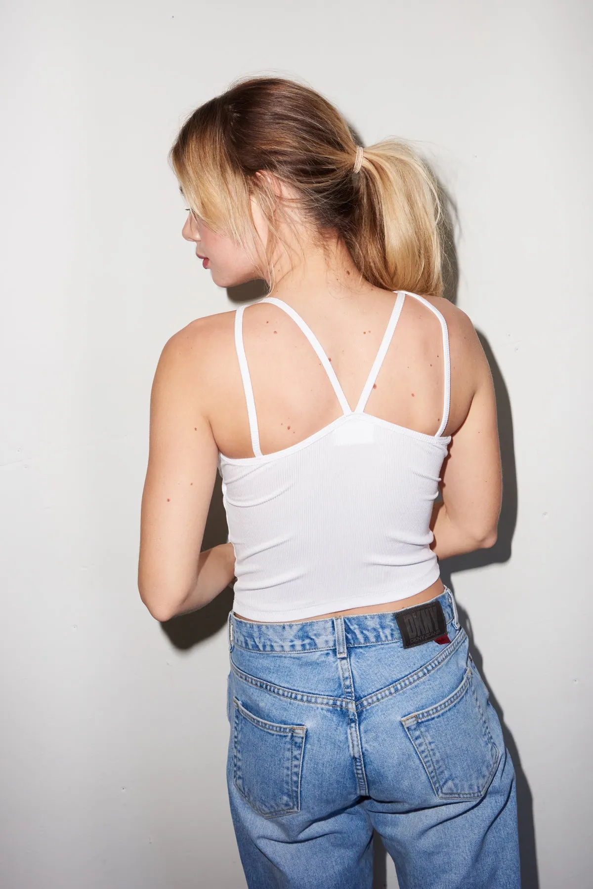 Amelia Rib Tank - White sold by LNA product image thumbnail 5