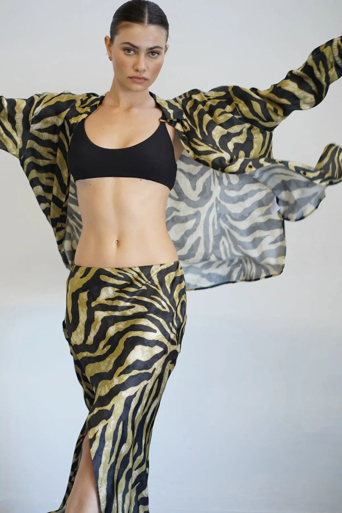 Surplice Silky Midi Skirt - Odyssey sold by LNA product image thumbnail 2