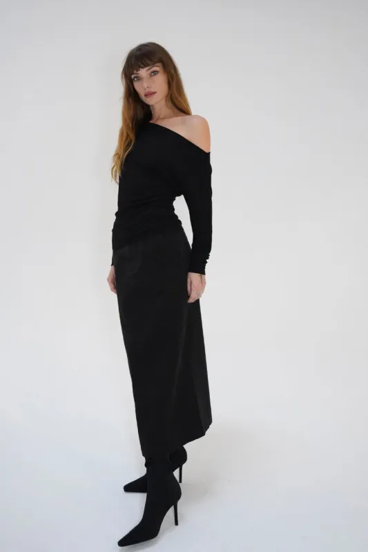 Dara Twill Skirt - Black sold by LNA